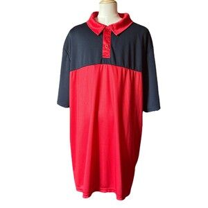 XPBX Pro Mens Size XL Polo Red Blue Stretch Top Shirt Lightweight